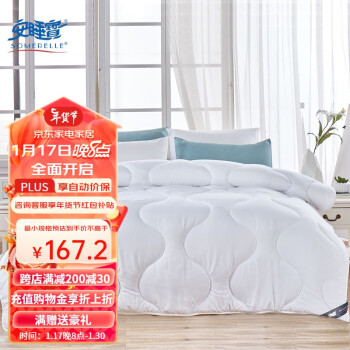 SOMERELLE 安睡宝 被子被芯磨毛柔绒双人200*230春秋被空调被四季被