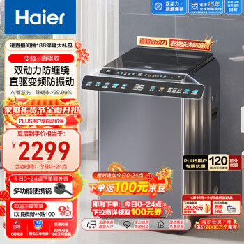 Haier 海尔 ES100B36Plus5 变频波轮洗衣机 10kg 灰色