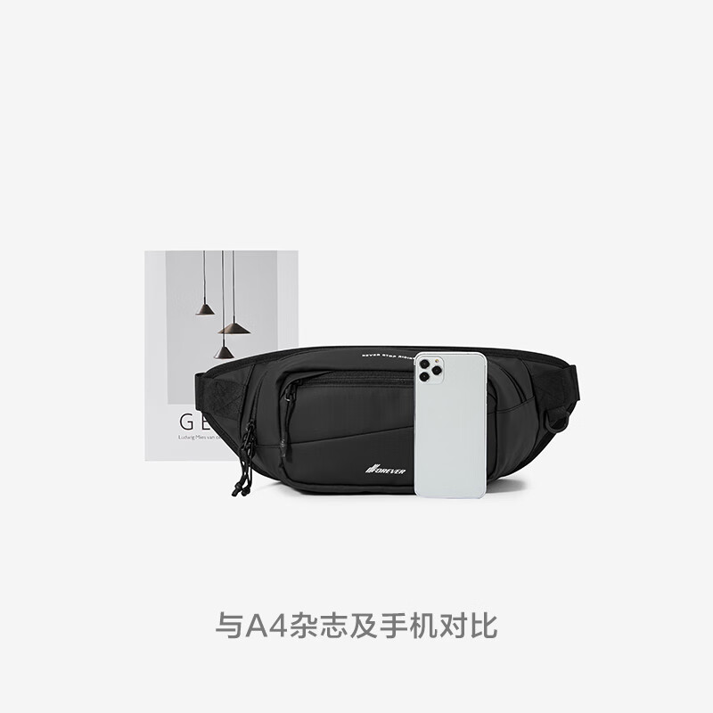 Semir 森马 胸包联名男时尚斜挎包2023年新款情侣腰包女休闲运动包包 黑色90001 均码 券后48.77元