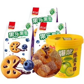 嘉士利 夹心早餐饼干 蓝莓3包+陈皮糖（约463g） 券后9.9元包邮