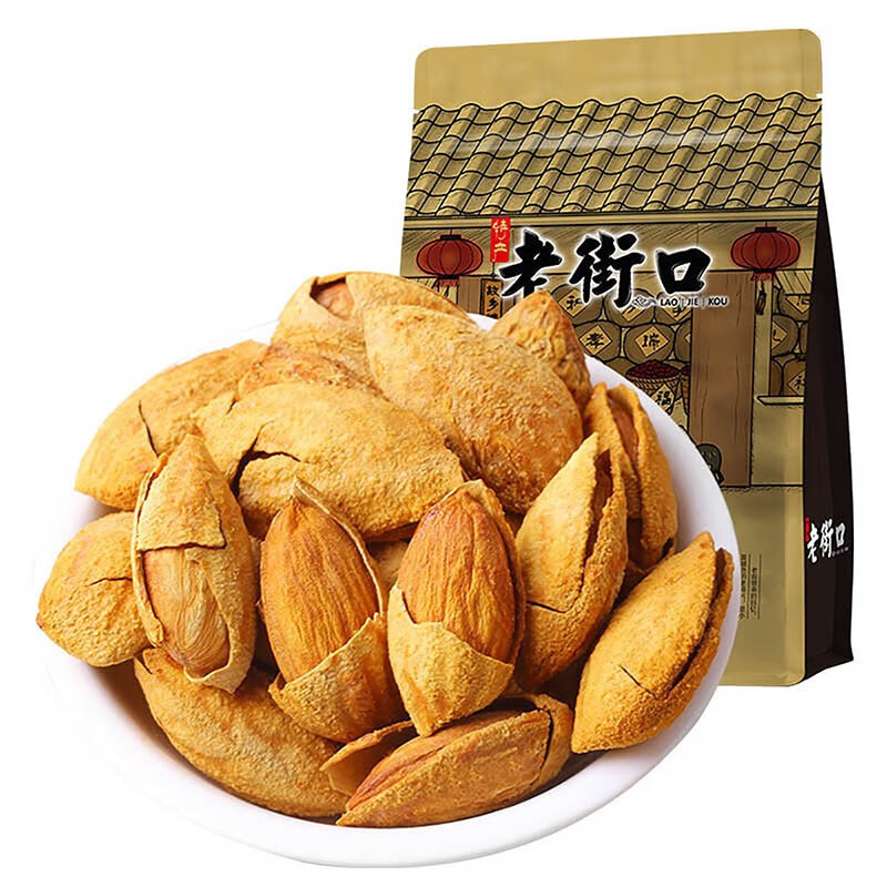 京东百亿补贴：老街口 薄壳奶油巴旦木 薄壳大颗粒500g*1袋 26.9元 包邮（需用券）