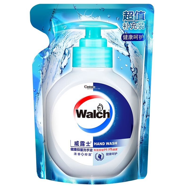 Walch 威露士 健康抑菌洗手液 健康呵护 补充装525ml 券后3.4元