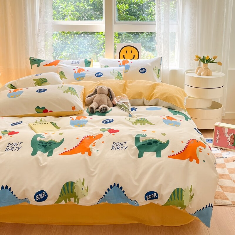 京东PLUS：AIDLI 100%纯棉加厚印花四件套 200*230cm 券后129元