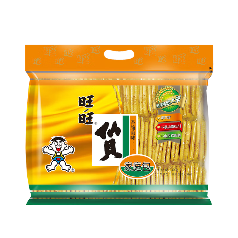 Want Want 旺旺 仙贝 零食膨化食品饼干糕点 家庭装 400g 京东买菜 13.48元