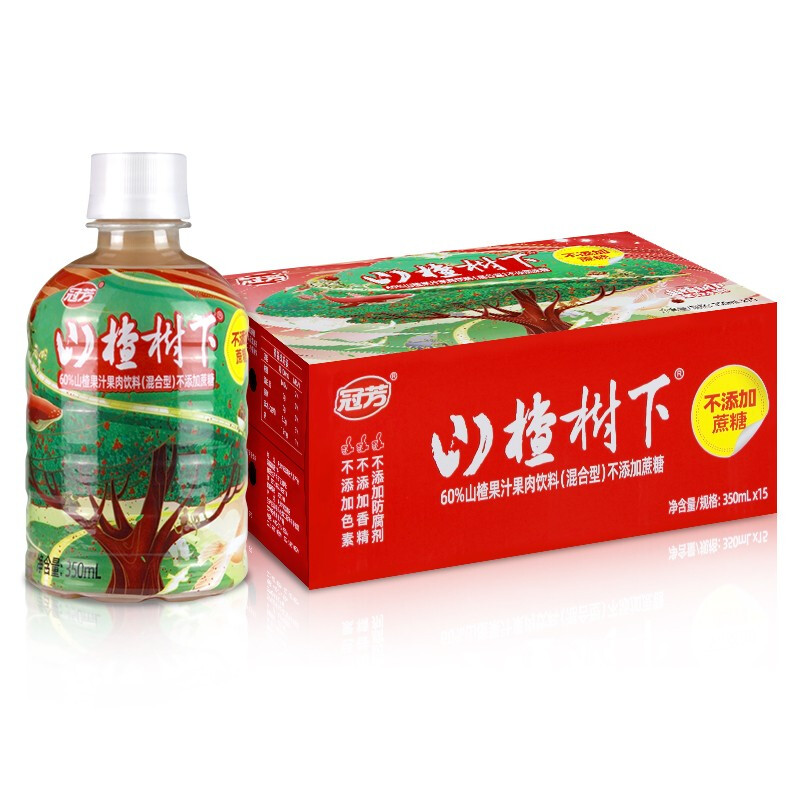 guanfang 冠芳 山楂树下350mlx15瓶 60%果汁浓度不添加蔗糖整箱装 65元