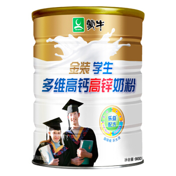 MENGNIU 蒙牛 金装学生多维高钙髙锌奶粉 900g 券后43.6元