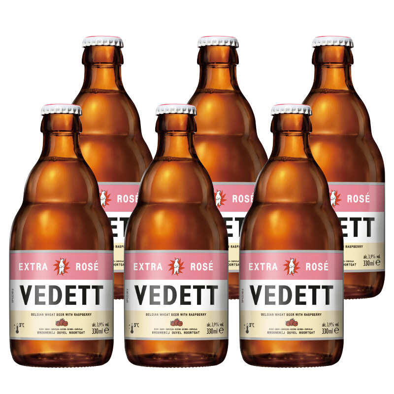 VEDETT 白熊 玫瑰红精酿啤酒 330mL*6瓶 比利时原瓶进口 40元