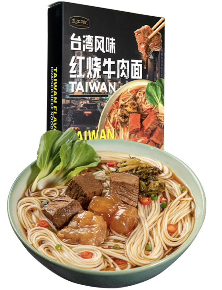 plus会员、需首购：良工坊台湾风味红烧牛肉面520g/盒  9.16元