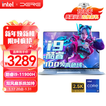 DERE 戴睿 幻影GT 2023款 （酷睿i9-11900H、核芯显卡、16GB、512GB SSD、2.5K、IPS、60Hz）