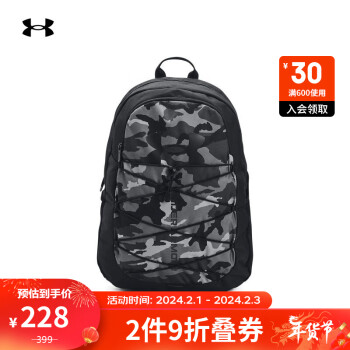 安德玛 UNDERARMOUR）Hustle男女同款训练运动双肩背包1364181 黑色016 均码