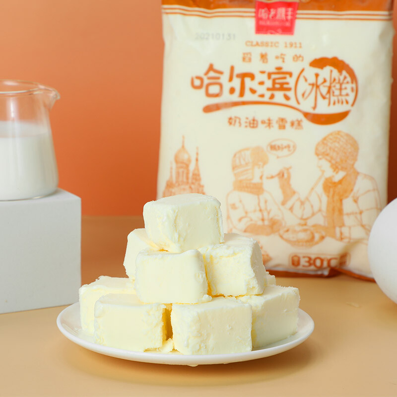 年货节大促低至4.5折：HALAODINGFENG 哈老鼎丰 哈尔滨冰糕 奶油味 1kg 18元（需凑单，实付90元，双重优惠）