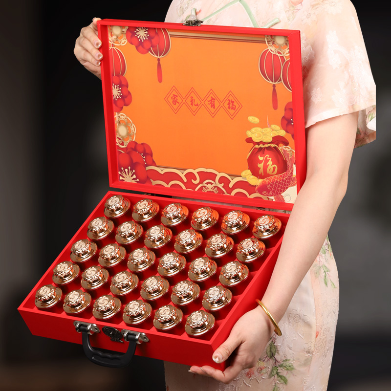 大红袍茶叶礼盒装30小罐浓香型礼盒装过年送礼长辈