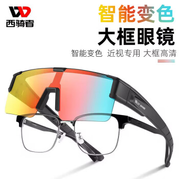 WestBiking 西骑者 骑行眼镜变色近视大框眼镜防紫外线防风防尘镜日夜两用护目镜