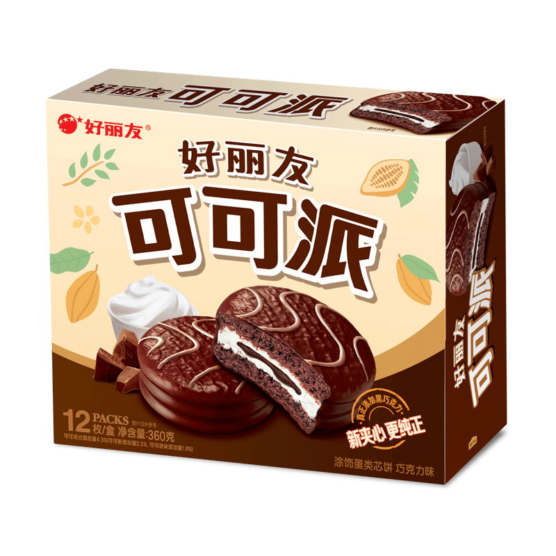 Orion 好丽友 可可派 涂饰蛋类芯饼 巧克力味 360g 9.83元