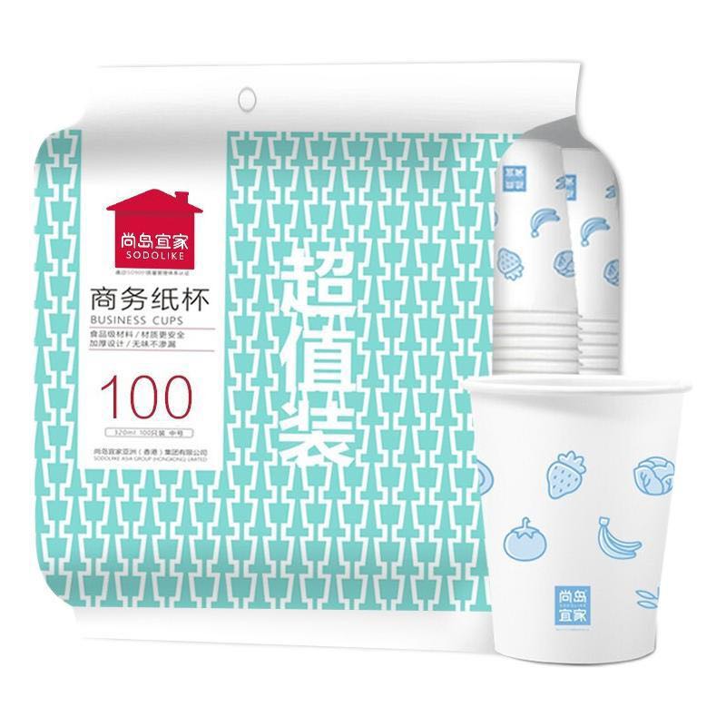 尚岛宜家 一次性纸杯 230ml 100只 8.22元