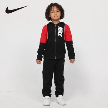 NIKE 耐克 儿童运动套装秋冬针织外套休闲长裤两件套NKB-PH-F706 靛蓝色110S（4） 706正黑色 130(7)