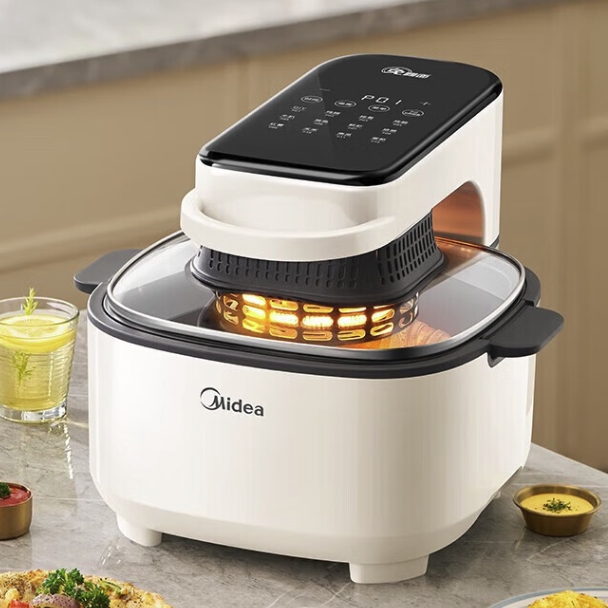 京东PLUS：Midea 美的 MF-KZC551J5 空气炸锅 5.5L 244元包邮（晒单返30元，双重优惠）