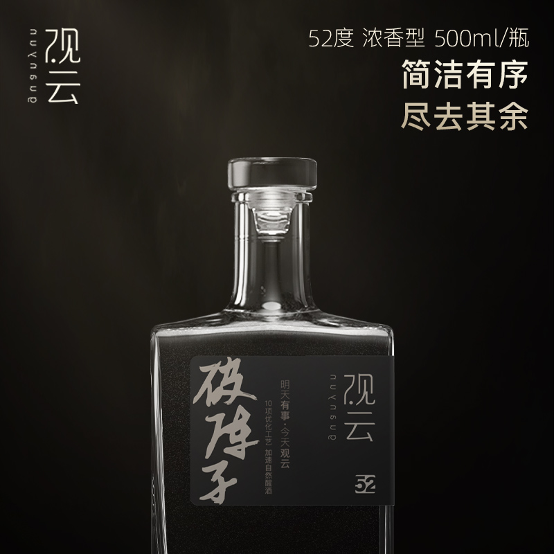 GuanYun 观云 破阵子 浓香型口粮白酒 52度 500ml*2瓶 券后113.14元