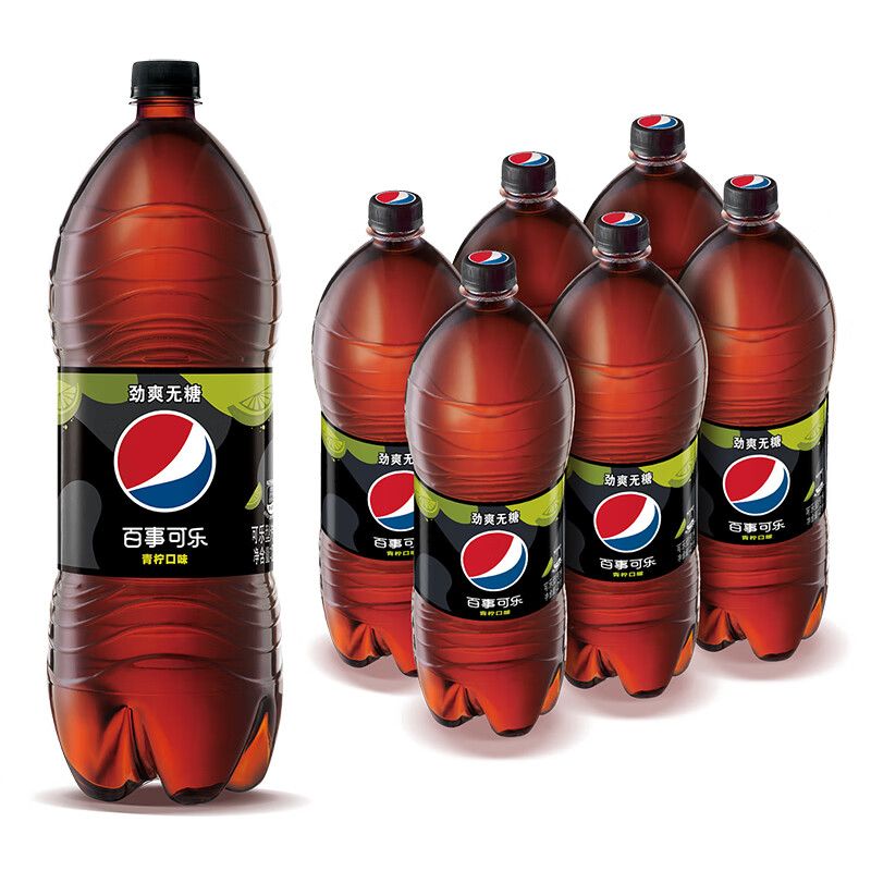 pepsi 百事 无糖 可乐 青柠口味 2L*6瓶 36.9元