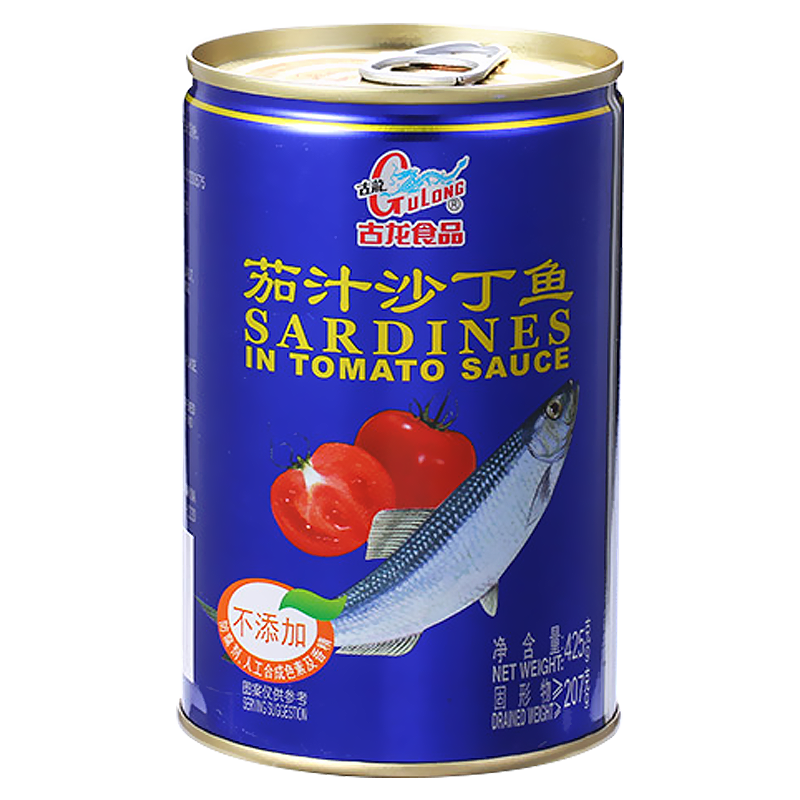 京东PLUS:古龙 茄汁沙丁鱼425g 3.93元包邮