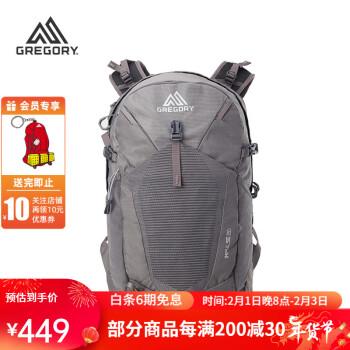 GREGORY 格里高利 IMPULSE 20 中性旅行背包 灰色 20L