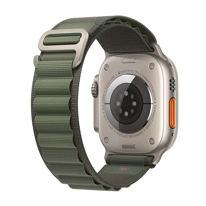 Apple 苹果 Watch Ultra 智能手表 49mm GPS+蜂窝网络款 钛金属原色表壳 中号（GPS、血氧、ECG） 券后4799元