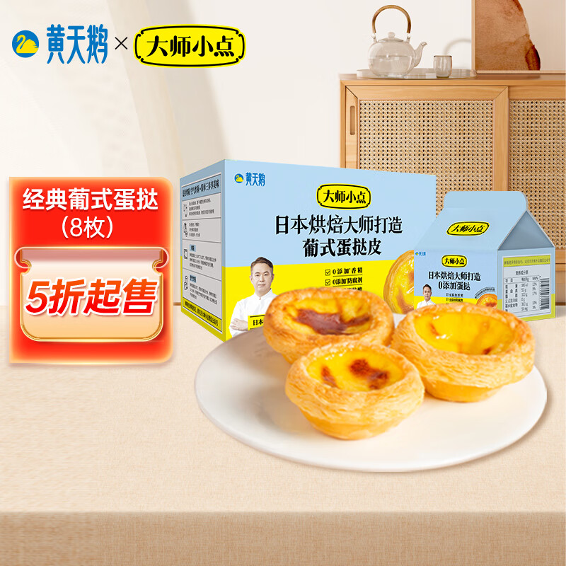 大师小点 黄天鹅 蛋挞皮8枚+蛋挞液250ml 22.31元（需买2件，需用券）