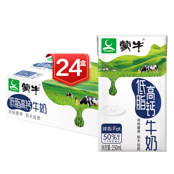 MENGNIU 蒙牛 低脂高钙牛奶 250ml*24瓶