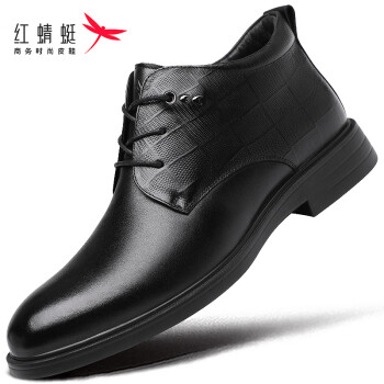 红蜻蜓 品牌皮鞋男高帮鞋软皮大众正装鞋子男士商务休闲男鞋 WTD432661