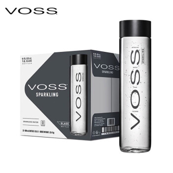 VOSS 芙丝 挪威原装进口苏打水气泡水(含气)800ml*12瓶(玻璃瓶)整箱年货送礼