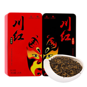 川红 茶叶工夫红茶特级年货礼盒装金奖85橘糖香型春节送礼125g*2盒