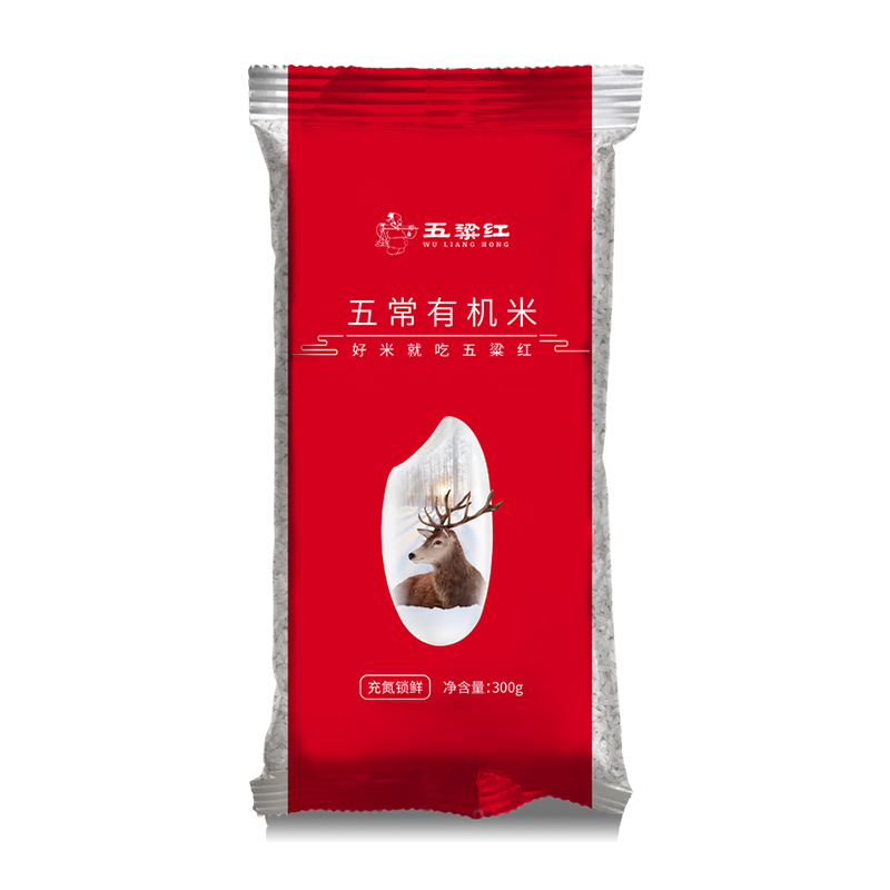 PLUS会员：五粱红 五常大米 稻花香2号300g 5.41元（需用券，plus会员包邮）