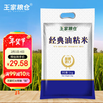 王家粮仓原粮进口油粘米长粒香米籼米大米5KG
