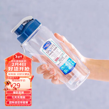 LOCK&LOCK 乐扣（LOCK&LOCK）便携式提绳防漏塑料运动水杯手提式塑料壶 500ML透明 HPP721