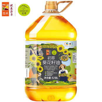 CHUCUI 初萃 中粮葵花籽油6.18L 一级物理压榨  充氮保鲜 食用油