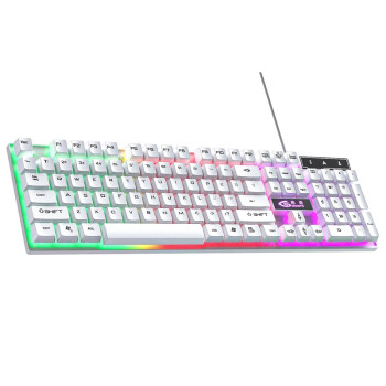 GESOBYTE 吉选 G11 104键 有线薄膜键盘 白色 RGB