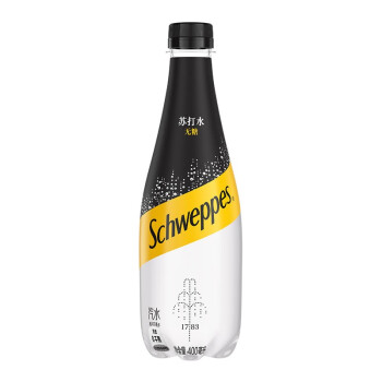 Schweppes 怡泉 可口可乐（Coca-Cola）怡泉 Schweppes 无糖零卡 苏打水400ml*12瓶 整箱装 可口可乐出品