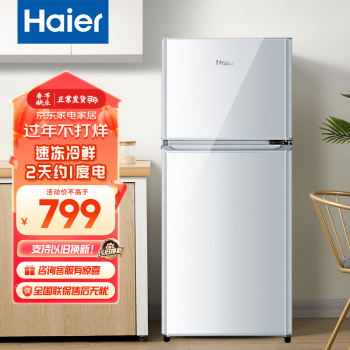 Haier 海尔 BCD-118TMPA 直冷双门冰箱 118L 银色