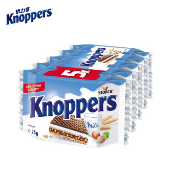 Knoppers 优立享 德国 优力享牛奶榛子巧克力威化饼干125g年货休闲零食