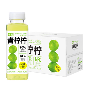 yineng 依能 NFC果汁饮料 小青柠复合果汁礼盒 360ml*15瓶 春节送礼整箱装