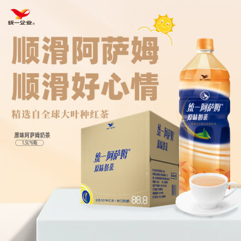 统一 阿萨姆 原味奶茶 6入装奶茶饮料 1.5L*6瓶/箱