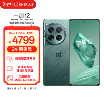 OnePlus 一加 12 5G手机 16GB+512GB 苍绿