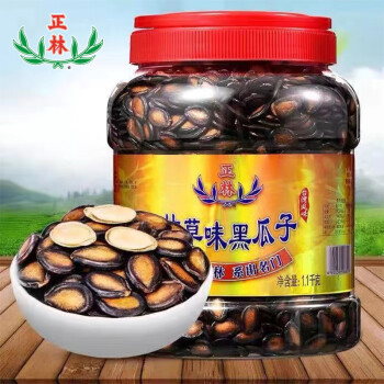 正林 休闲西瓜子桶装甘草味黑瓜子 1.1kg/桶