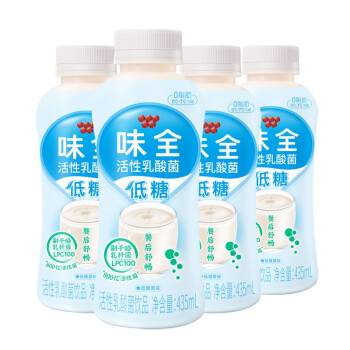 WEICHUAN 味全 低糖活性乳酸菌 原味 435ml*4瓶