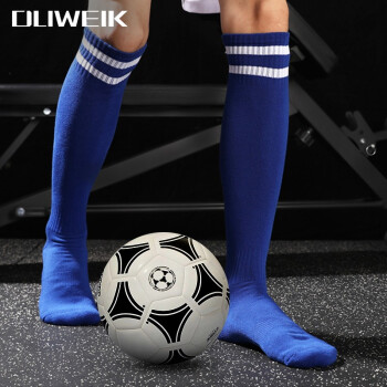 DLIWEIK 杜威克 足球袜男长筒成人儿童比赛运动健身训练女中筒防滑运动袜子1双装 蓝色 成人均码 适合38-43