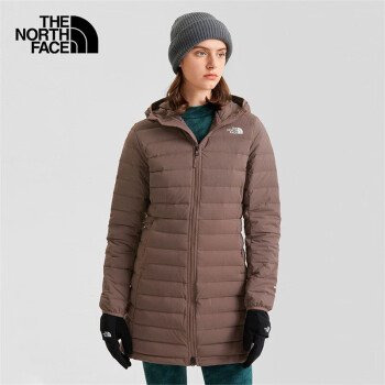 北面 羽绒服女户外保暖600蓬中长款羽绒外套7QW8 棕色/EFU XL