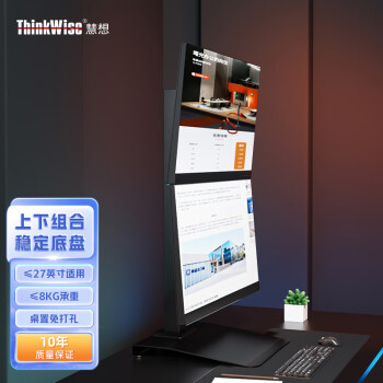 ThinkWise 慧想 显示器支架 上下27英寸双屏电脑支架 屏幕可升降旋转增高机械立柱支架 BL201