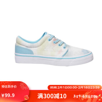 DECATHLON 迪卡侬 板鞋女帆布低帮滑板鞋水蓝扎染（扎染工艺每双都是）38-4272055