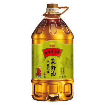 金龙鱼 食用油 非转基因外婆乡小榨巴蜀菜籽油4L