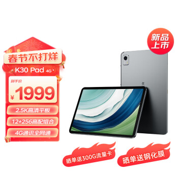 Lenovo 联想 异能者 生态品牌 12.6英寸 平板2.5K IPS屏12G+256G  K30太空灰